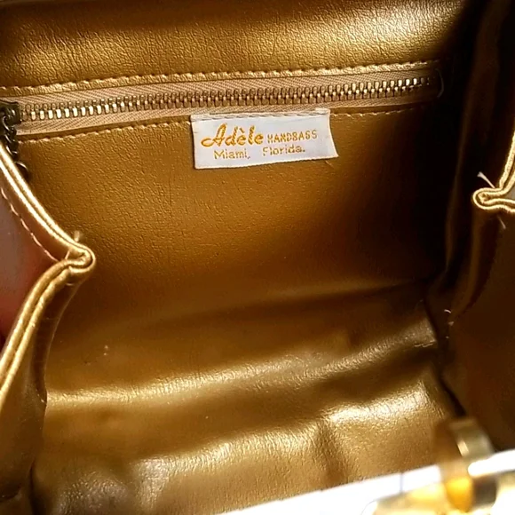 Vintage 1950s Mid Century ADELES Miami Beaded Lucite Wicker Box Bag - Picture 10 of 16